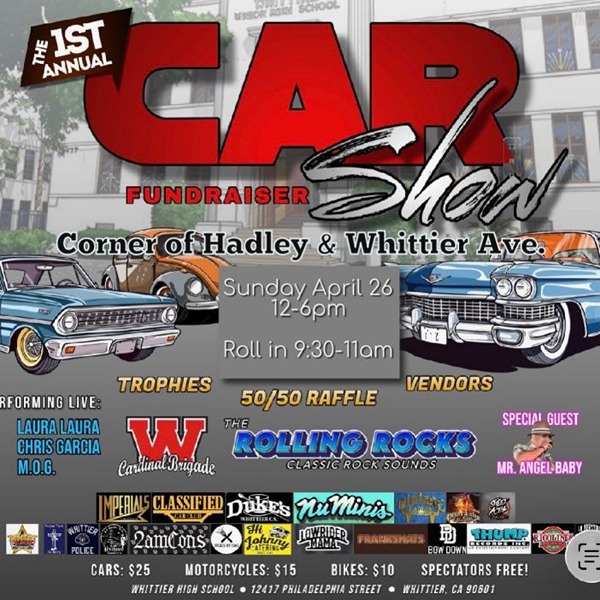 Whittier High School Car Show flyer April 2026
